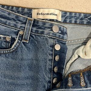 Reformation Mid Crop Flare Jeans Baltic wash Size 25
